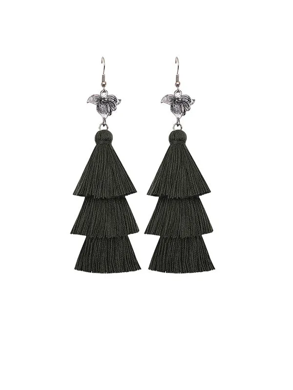 Retro Alloy Sunflower Handmade Earrings