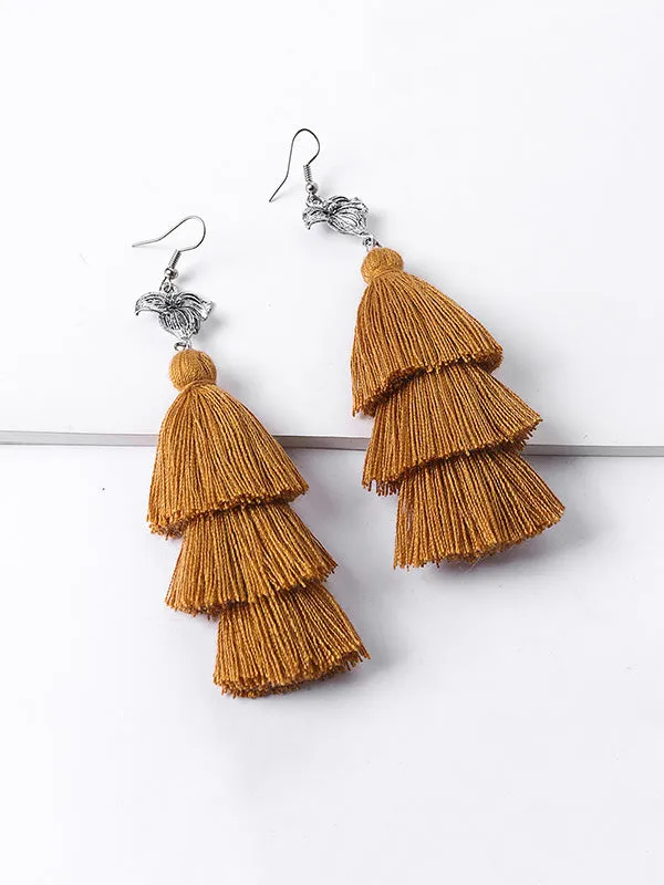 Retro Alloy Sunflower Handmade Earrings