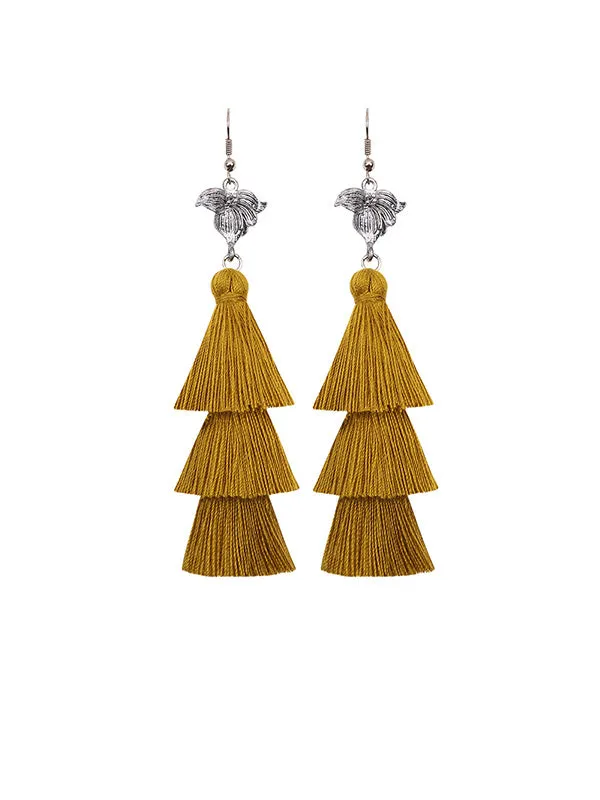 Retro Alloy Sunflower Handmade Earrings