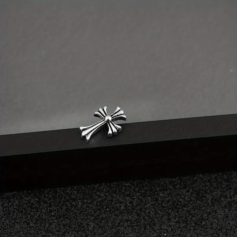 Retro Cross Stud Earrings Metal Small Ear Drop Earrings