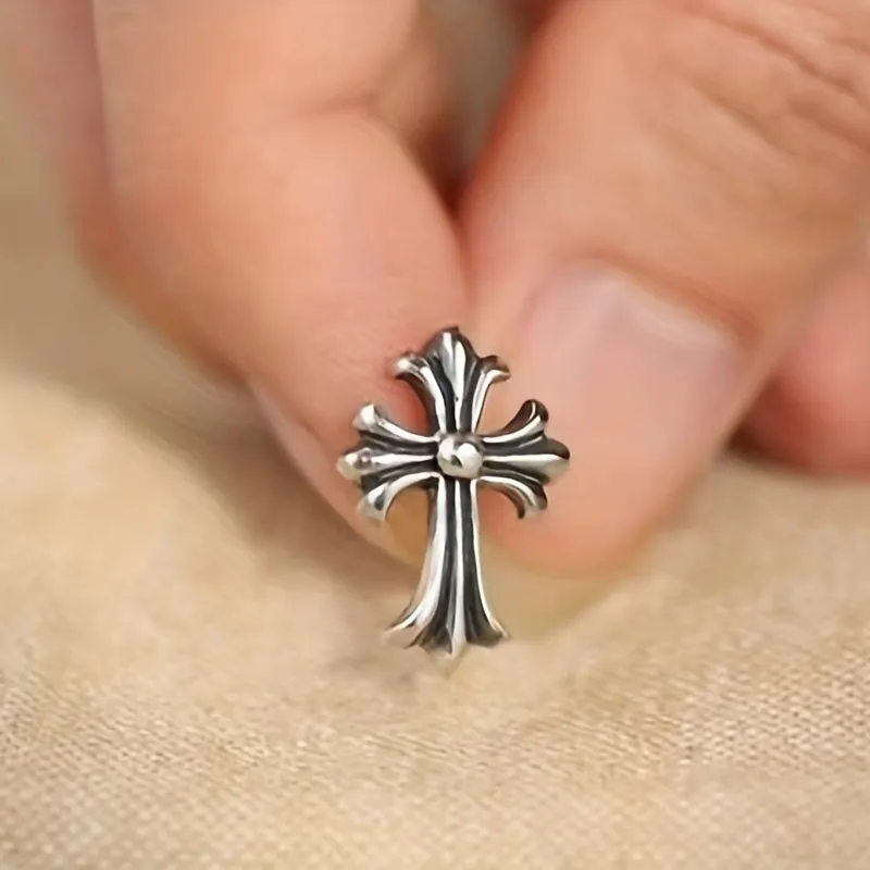 Retro Cross Stud Earrings Metal Small Ear Drop Earrings