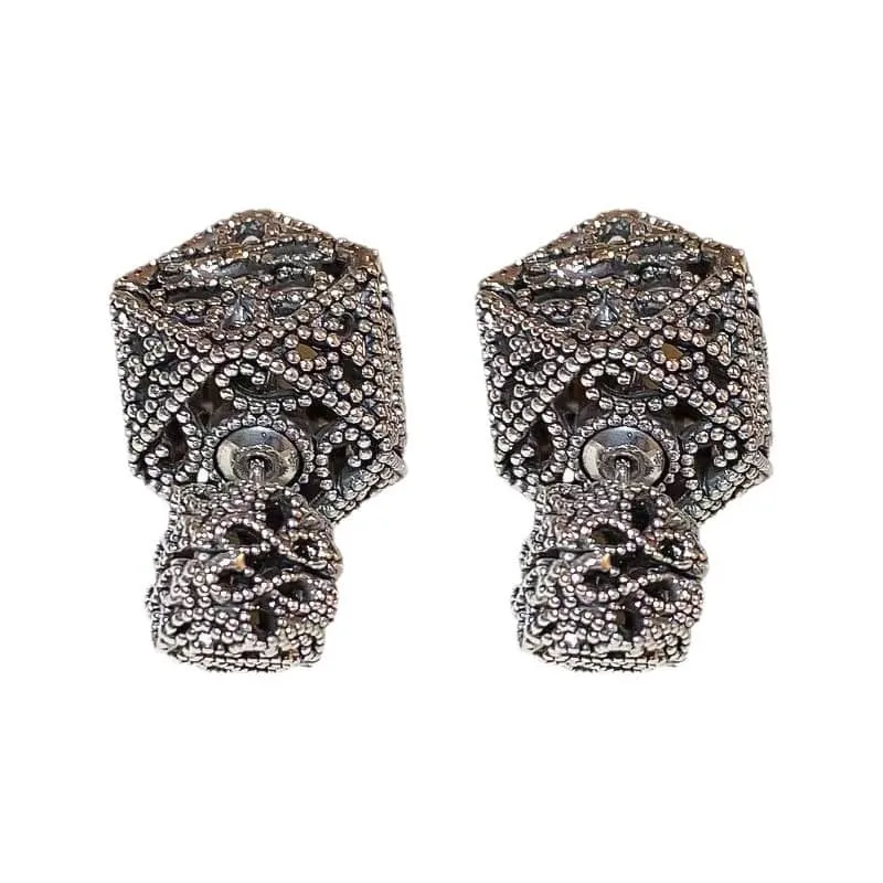 Retro Hollow Square Double Sided Earrings