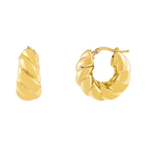 Retro Hoop Earring 14K