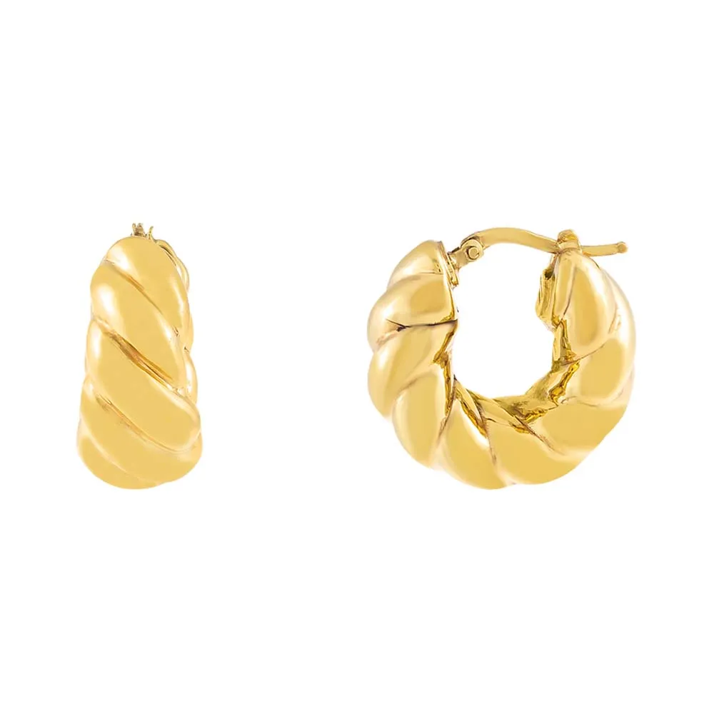 Retro Hoop Earring 14K