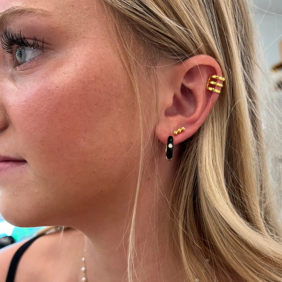 Retro Hoop Earrings - Enamel