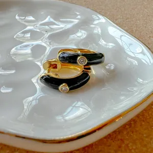 Retro Hoop Earrings - Enamel