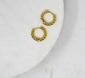 Retro Hoop Earrings - Gold Petite Rope
