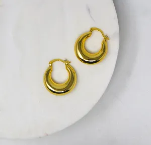 Retro Hoop Earrings - Large Gold