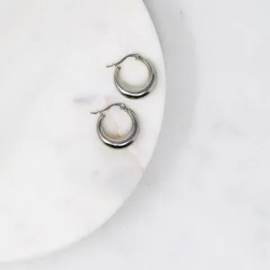 Retro Hoop Earrings - Small Stainless