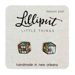 Retro Puzzle Cube Earrings