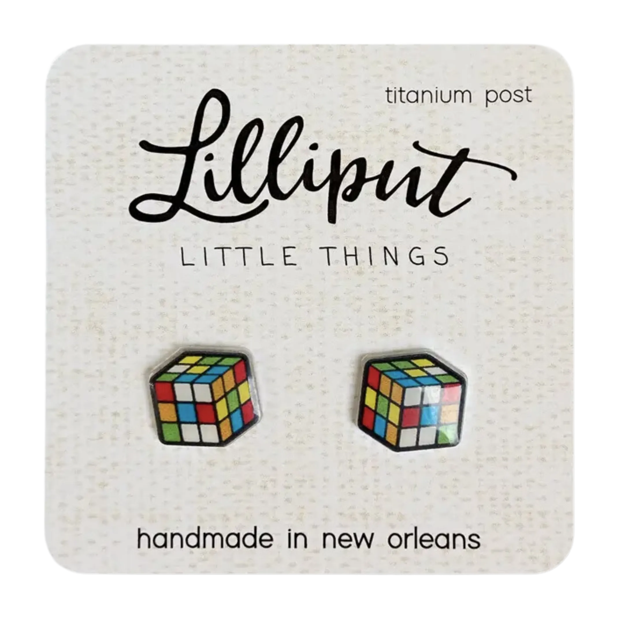 Retro Puzzle Cube Earrings
