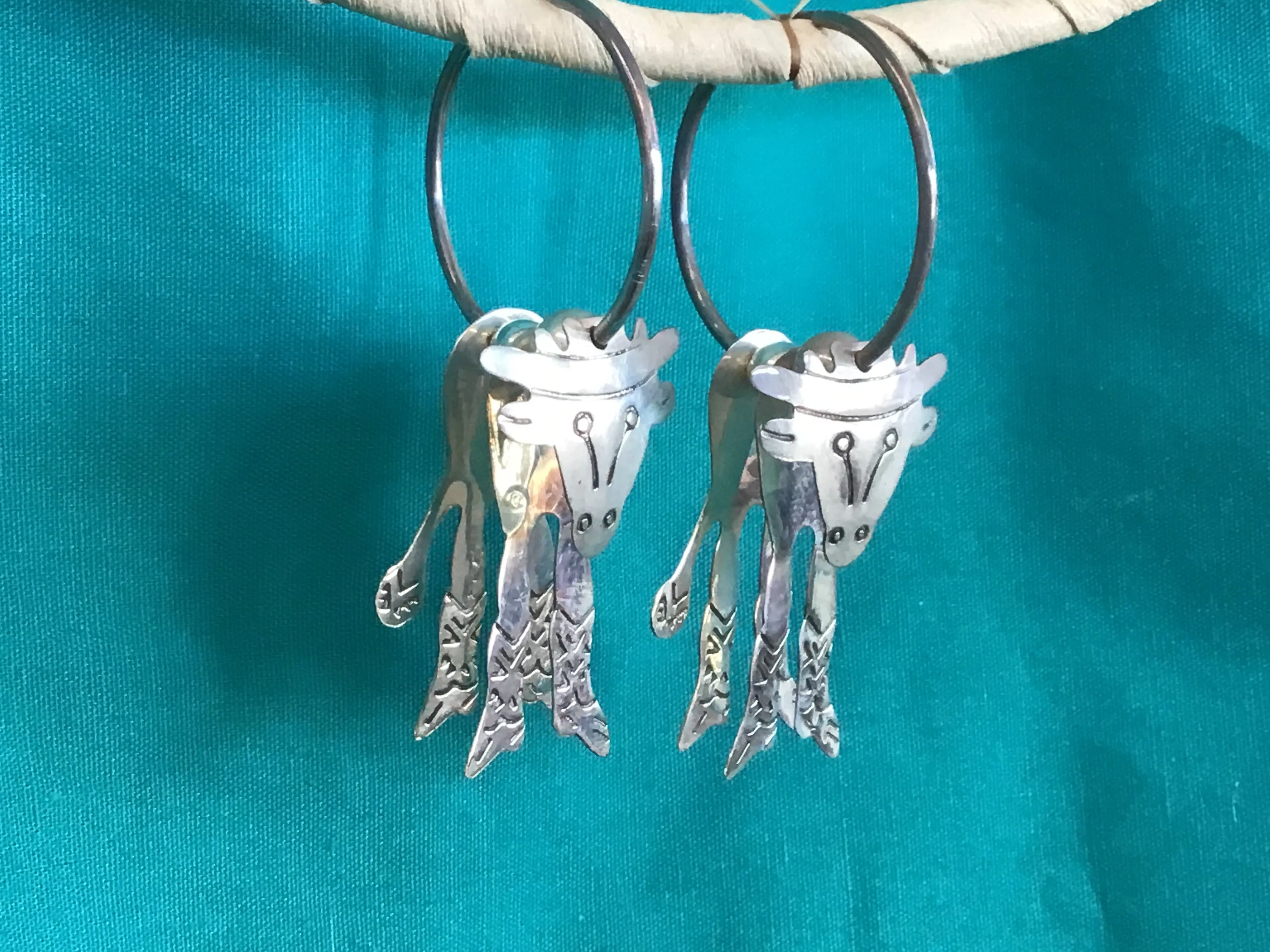 Retro Southwest Zoo Loop Earrings