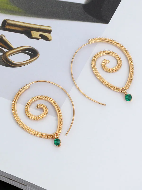 Retro Swirl Hoop Earrings
