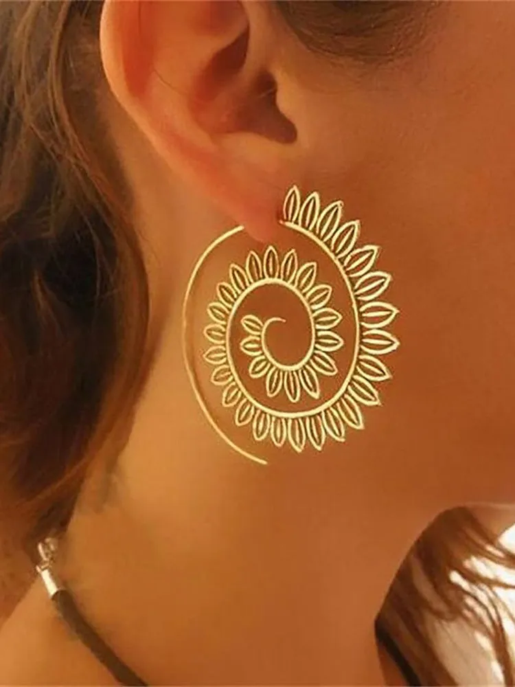 Retro Swirl Hoop Earrings