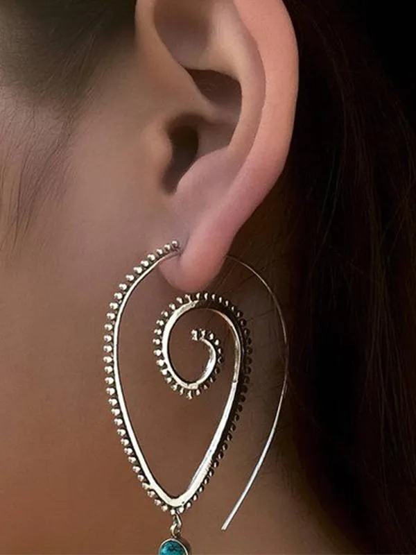 Retro Swirl Hoop Earrings