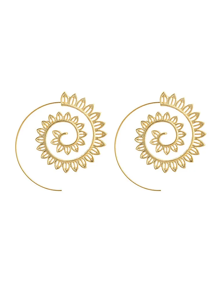 Retro Swirl Hoop Earrings