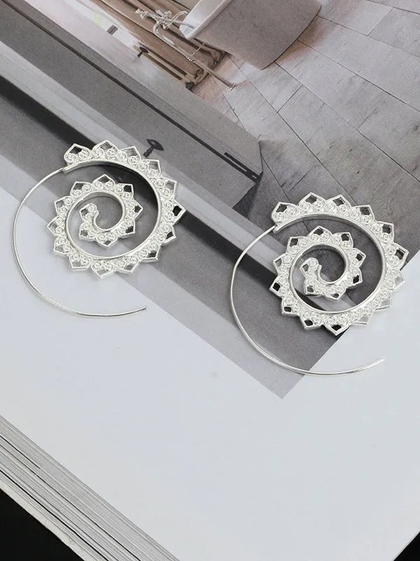 Retro Swirl Hoop Earrings