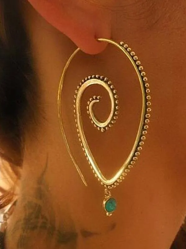 Retro Swirl Hoop Earrings