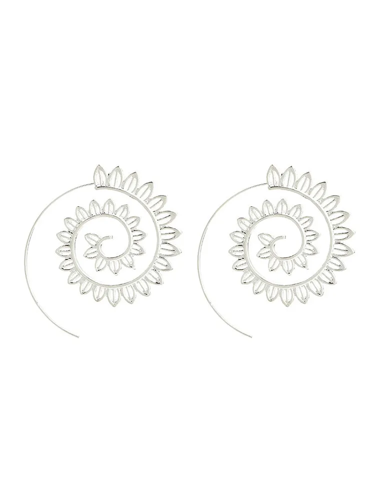 Retro Swirl Hoop Earrings