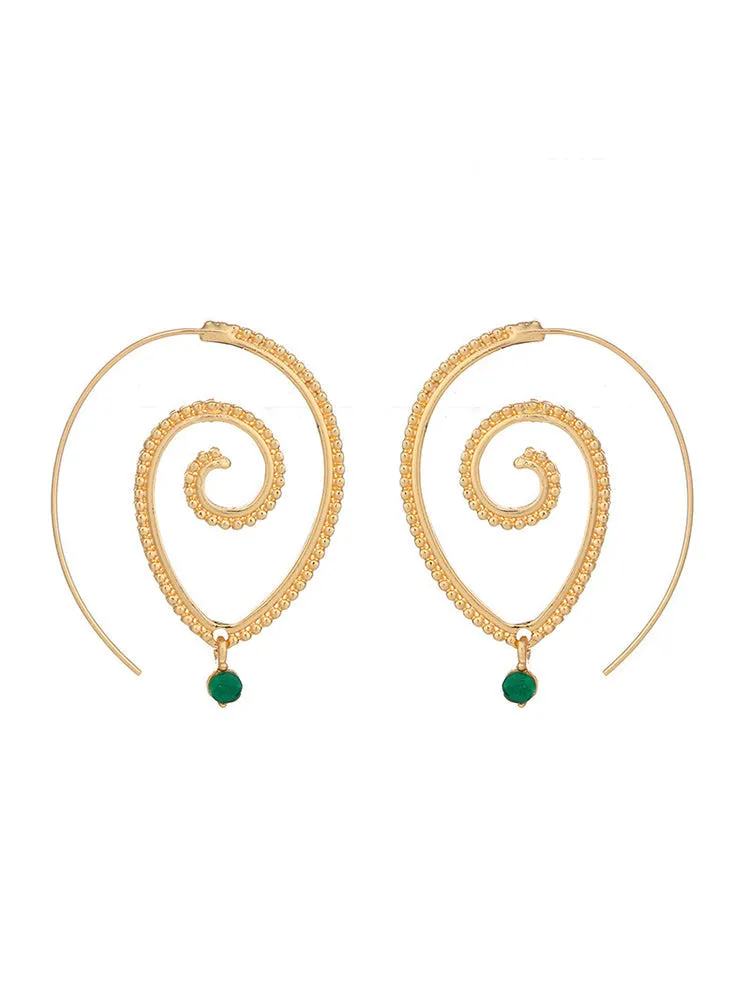 Retro Swirl Hoop Earrings
