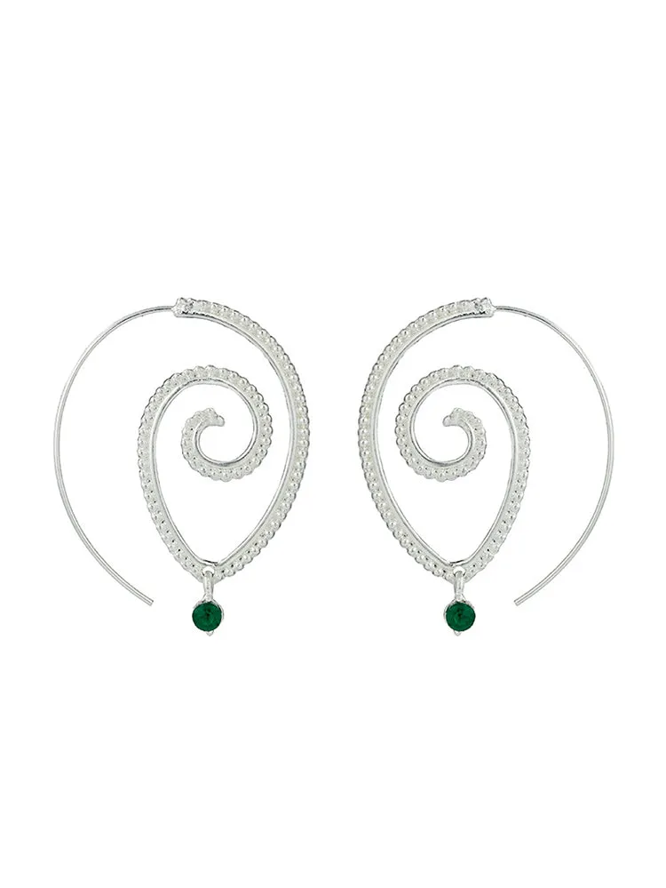 Retro Swirl Hoop Earrings