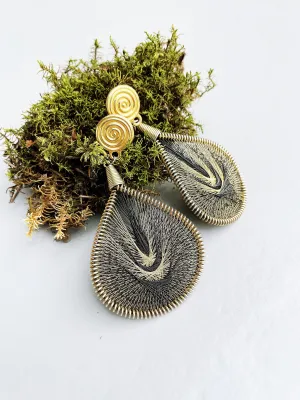Retro Thread Art Drop Earrings