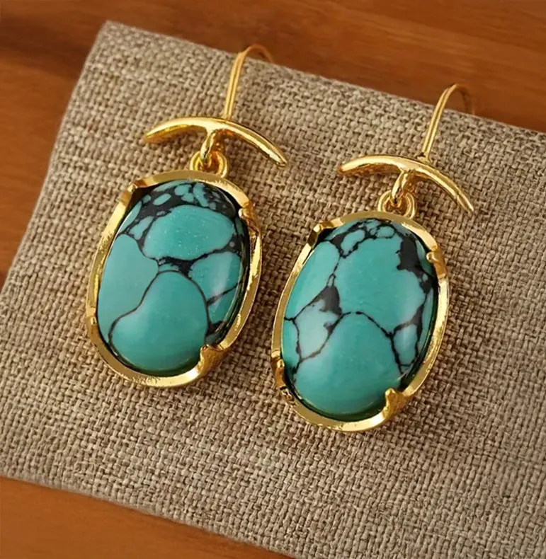 retro turquoise & gold drops