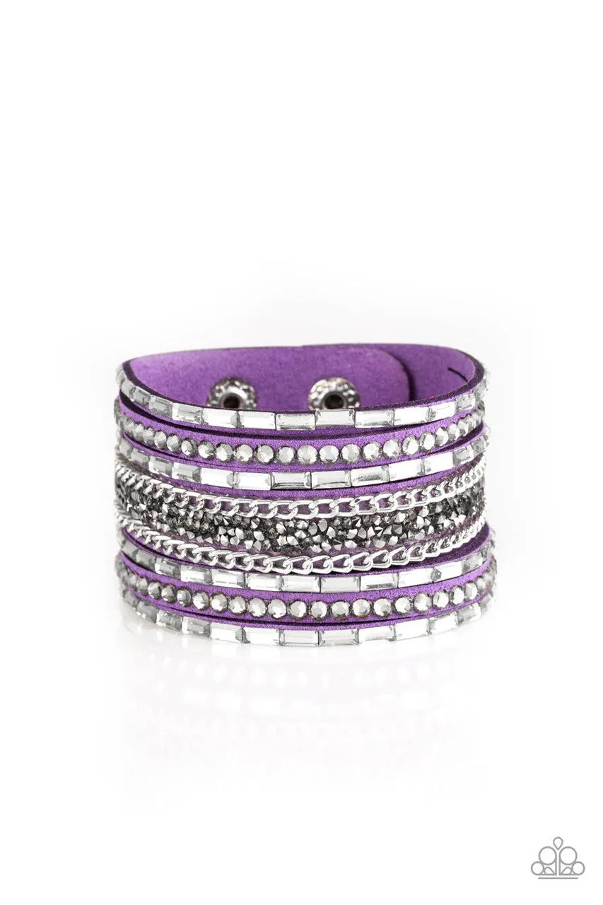 Rhinestone Rumble Purple Paparazzi Bracelet