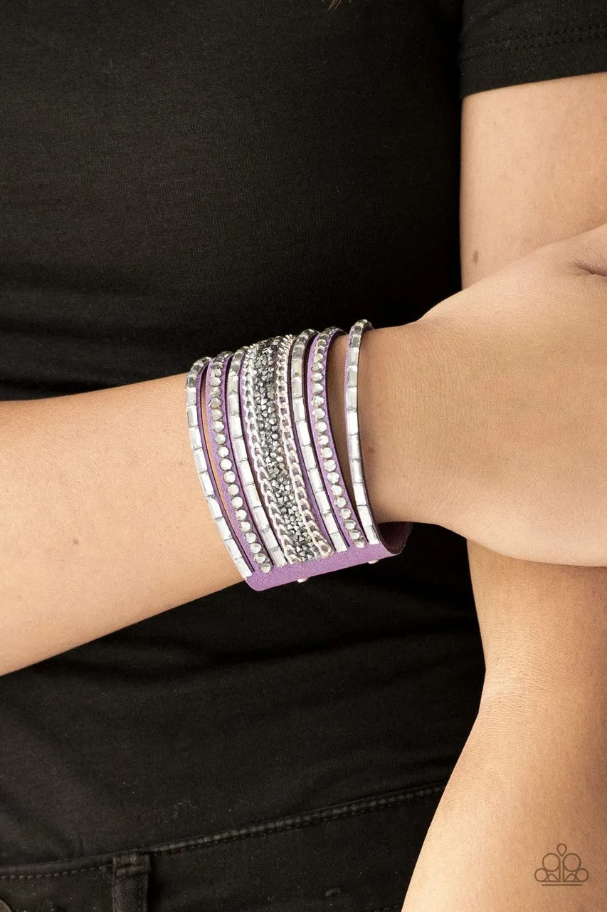 Rhinestone Rumble Purple Paparazzi Bracelet