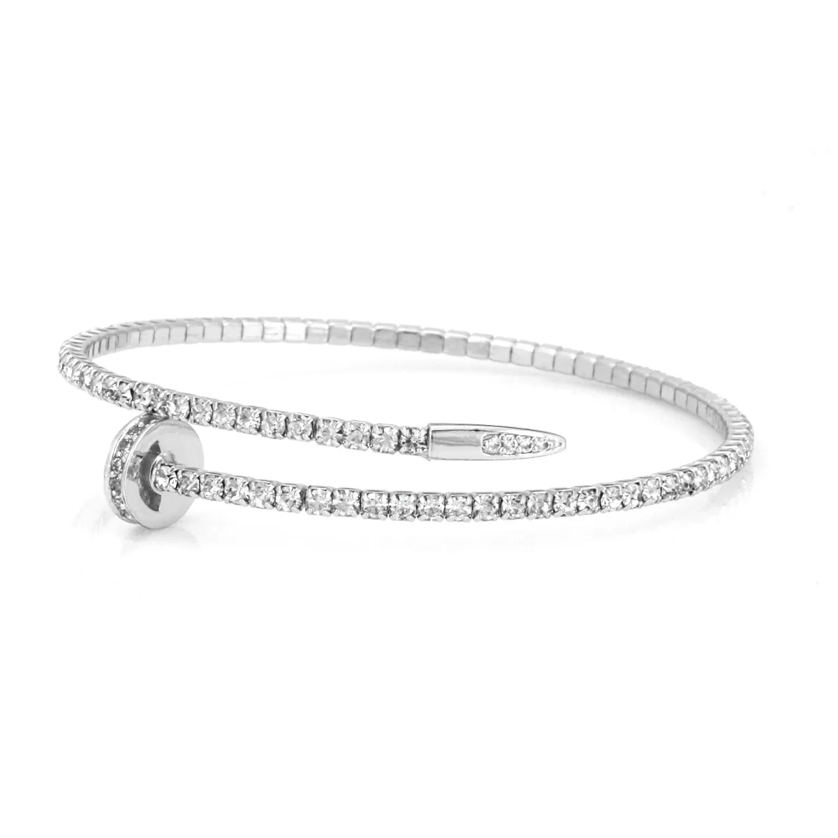 RHODIUM CRYSTAL STRETCH  BRACELETS #HNB88284RD (HE12)