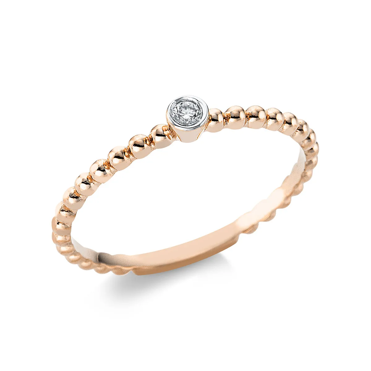 Ring Zarge 18 kt RG, Fassung rhodiniert
