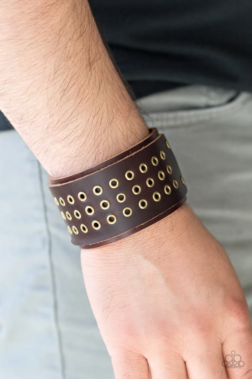 Road Rage Brown Paparazzi Bracelet