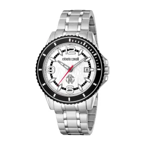 Roberto Cavalli Men's Silver Dial Stainless Steel Watch