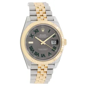 Rolex 18K Yellow Gold Stainless Steel 'Wimbledon' Datejust 41 126333