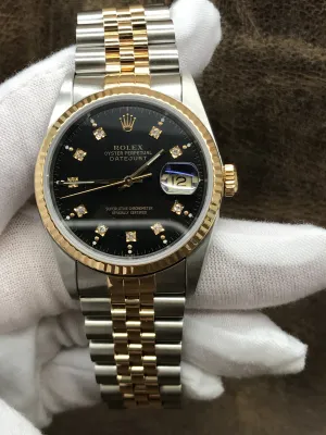 Rolex Datejust 36mm 16233 Black Dial Automatic Watch
