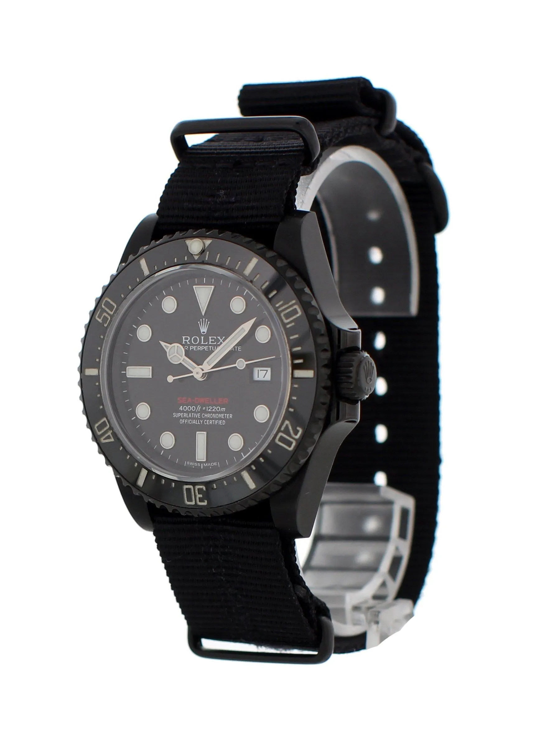 Rolex Oyster Perpetual Black PVD Red Sea-Dweller 116600 Mens Watch