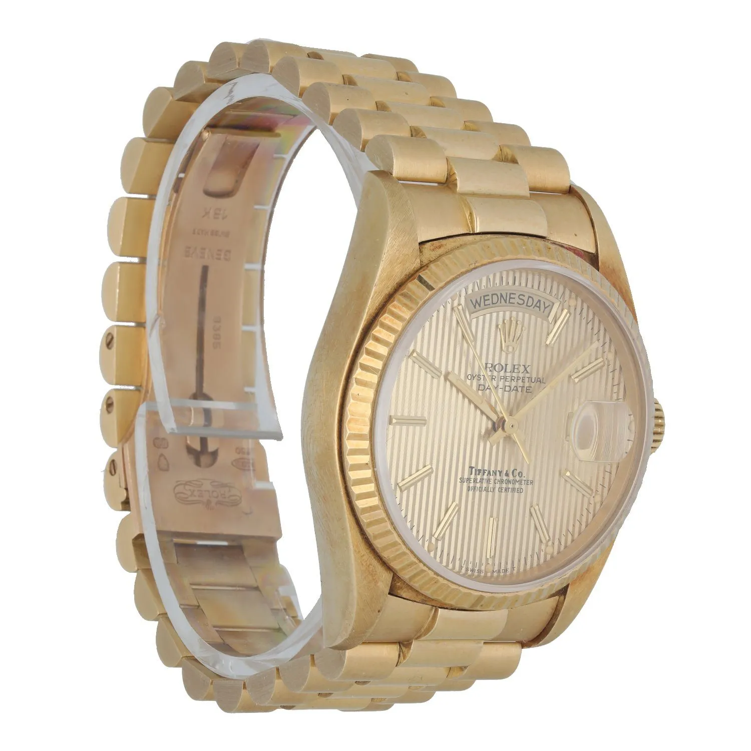 Rolex Oyster Perpetual Day-Date President 18038 Tiffany Tapestry Dial Men's Watch