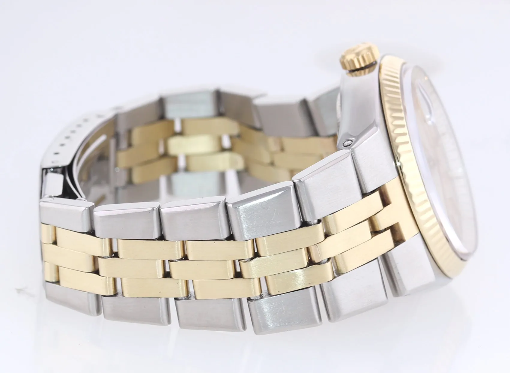 Rolex OysterQuartz DateJust 1630 Two-Tone Gold Steel Champagne Integral Watch