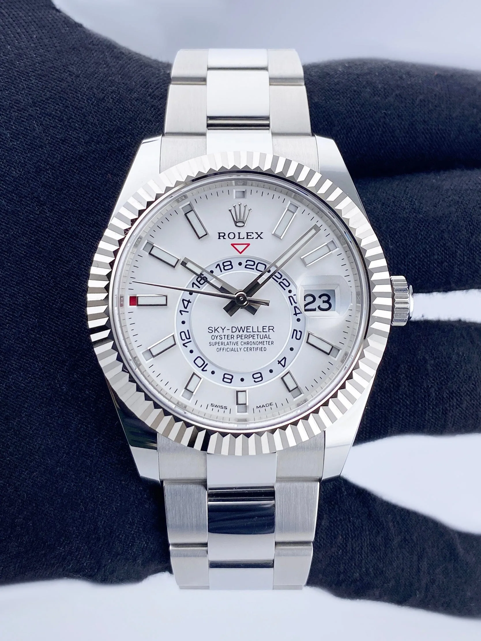 Rolex Sky-Dweller 326934 White Dial Mens Watch Box Papers