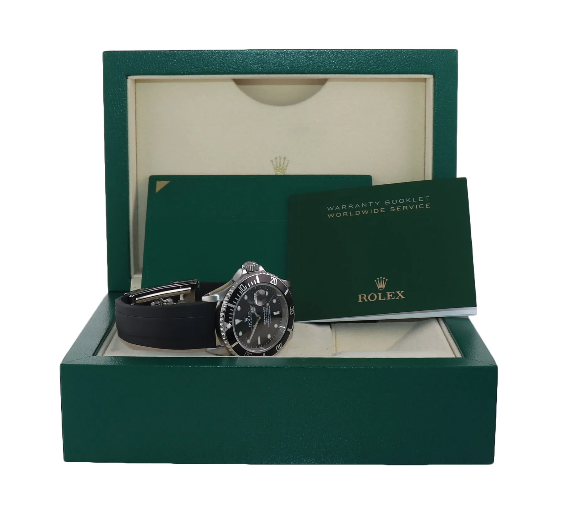Rolex Submariner Date 16610 Stainless Steel Black RUBBER 40mm Dive Watch