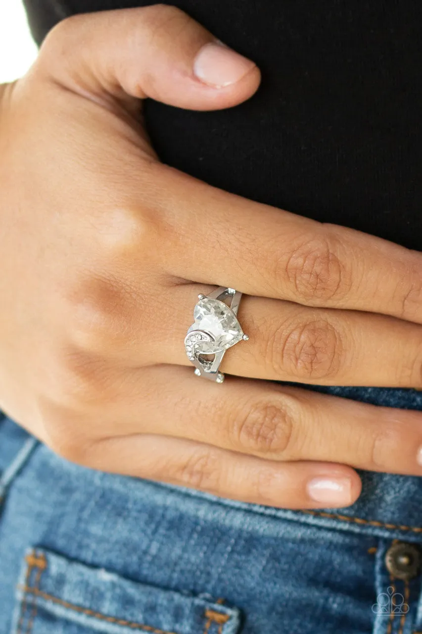 Romantic Reverie White Paparazzi Ring