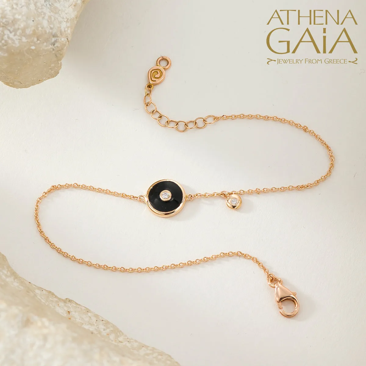 Round Evil Eye Enamel With Diamond Bracelet