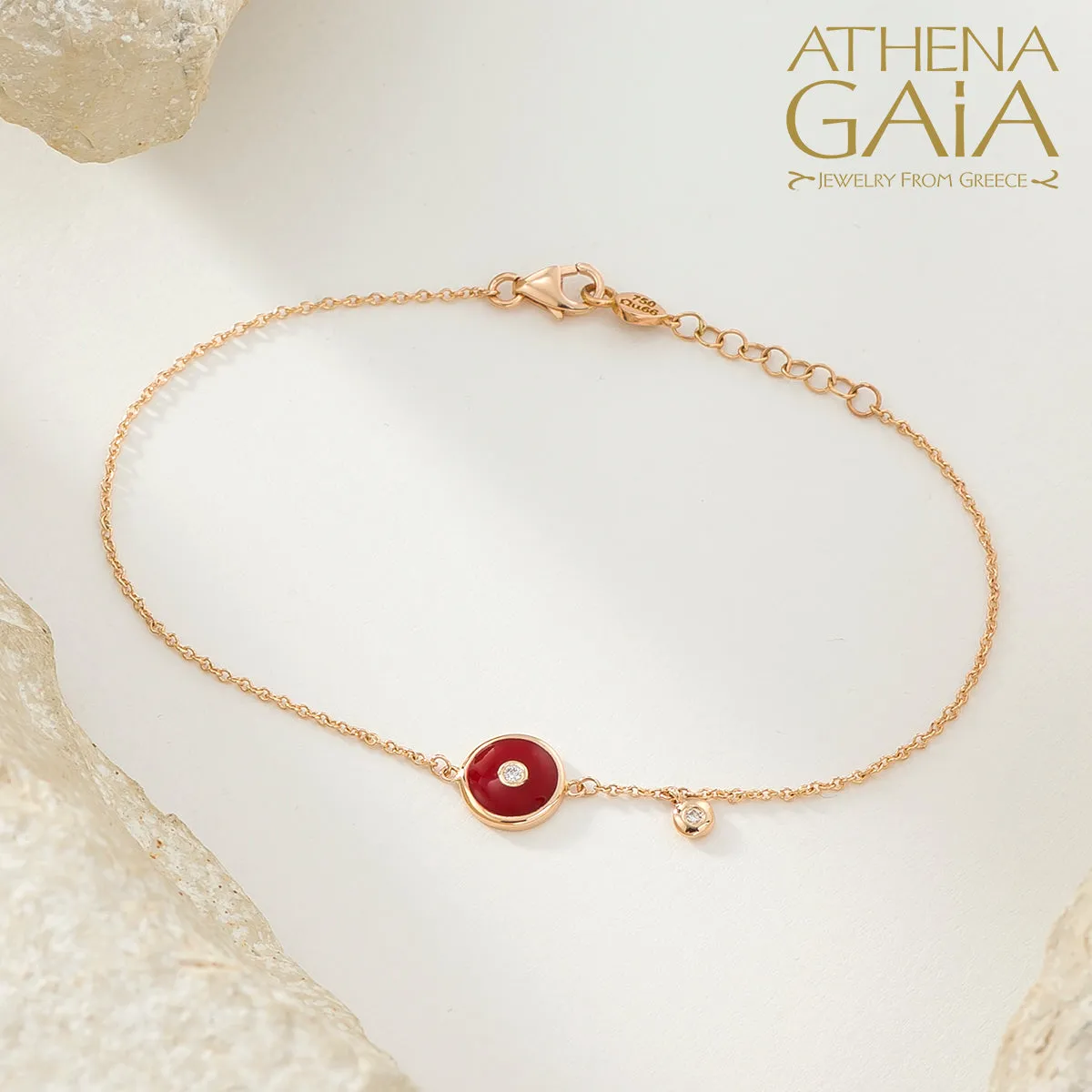 Round Evil Eye Enamel With Diamond Bracelet