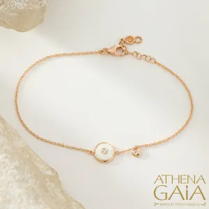 Round Evil Eye Enamel With Diamond Bracelet