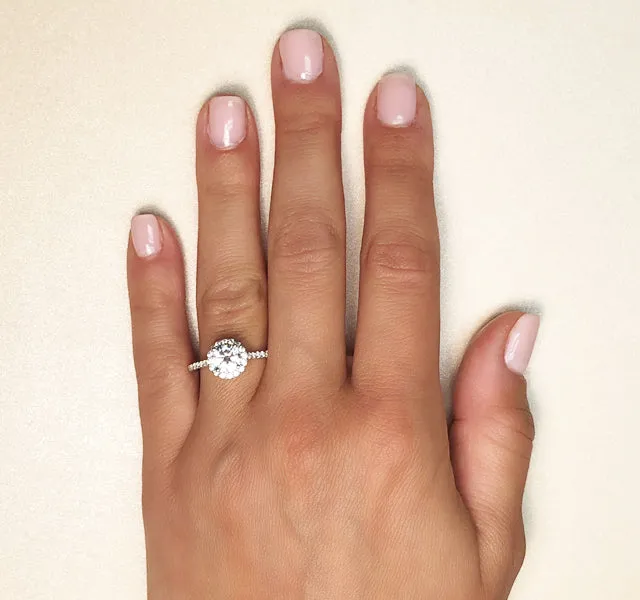 Round Halo Setting with Diamonds in Shank