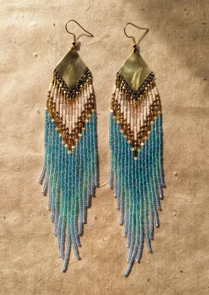 Scylla Aqua Beaded Earrings