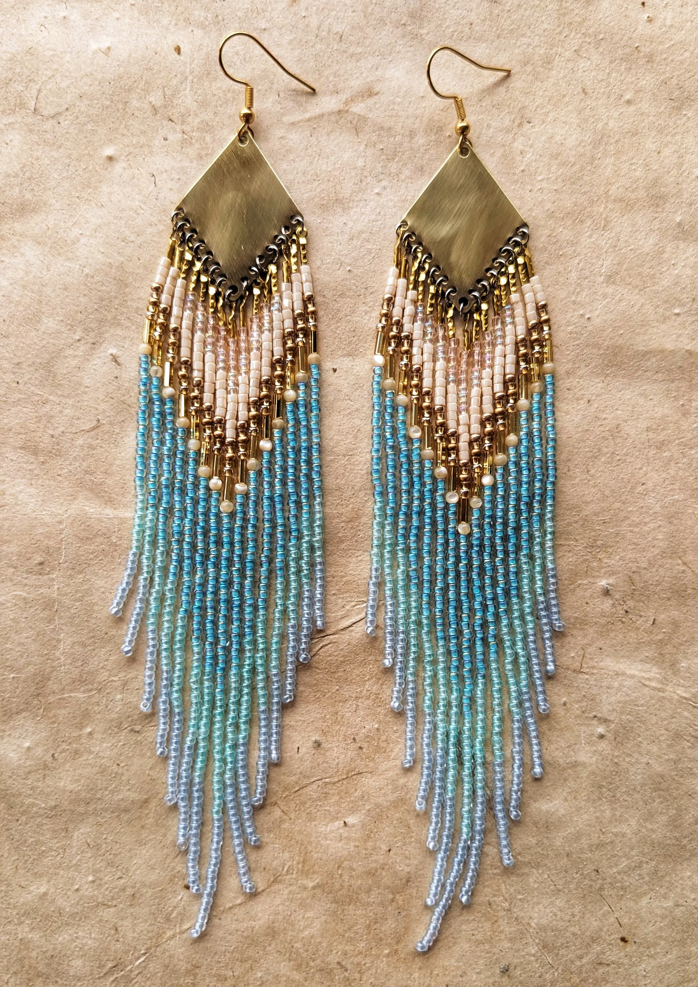 Scylla Aqua Beaded Earrings