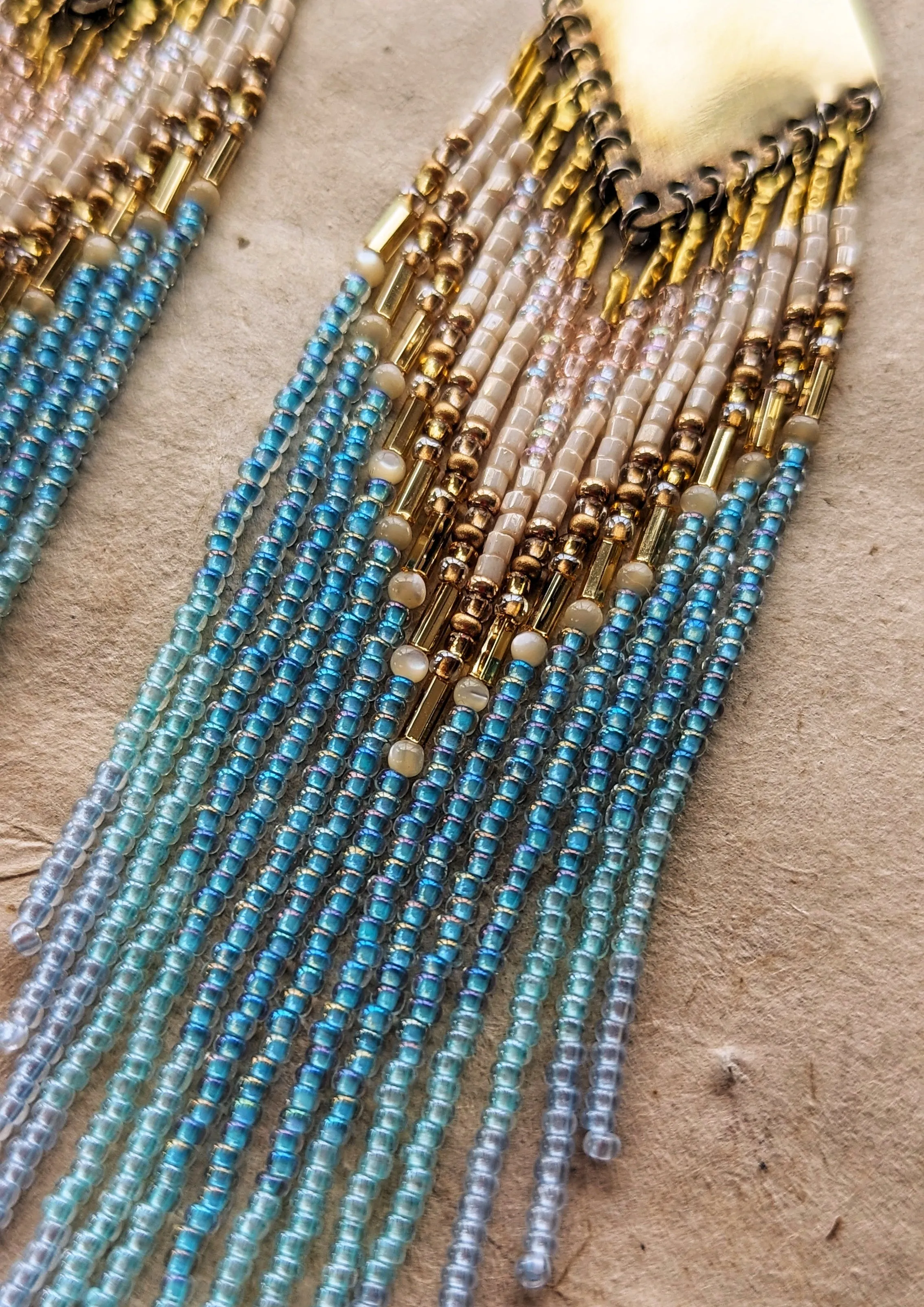 Scylla Aqua Beaded Earrings