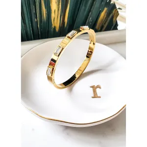 Seline 18K CZ Baguette Bangle Bracelet