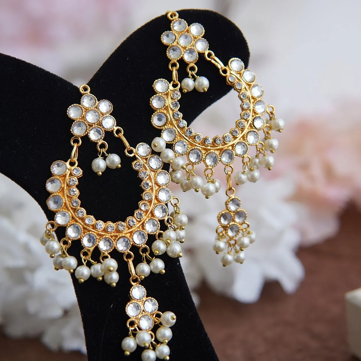 Sheesh Kundan Bali Earrings